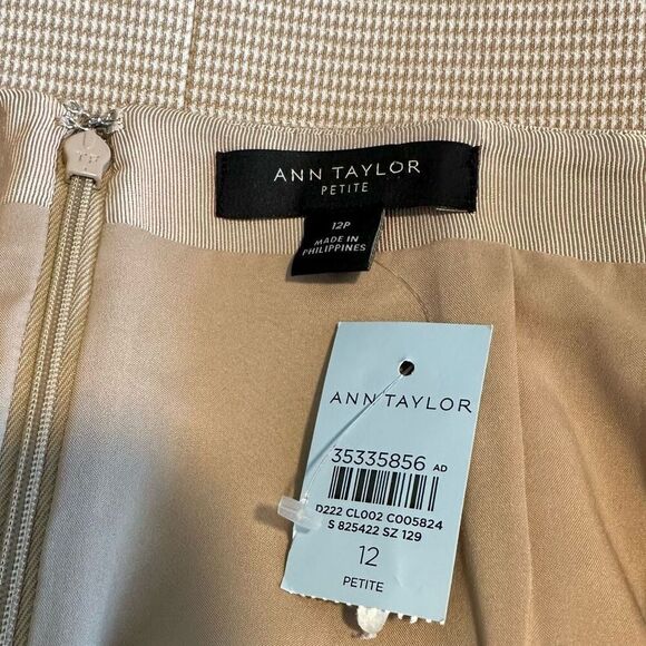 Ann Taylor The Petite Belted Aline Mini Skirt Micro Houndstooth Double Knit NWT - Picture 6 of 10